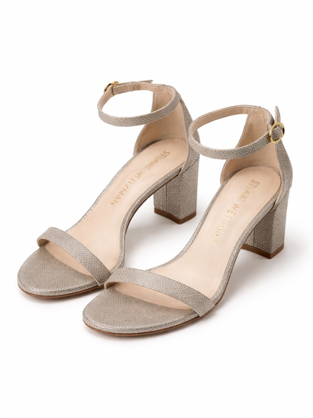 Stuart Weitzman Nudistcurve 75 Block Heel Sandal - Size 8